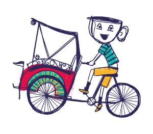 Ngopi riding gerobak, a traditional Indonesian transport vehicle
