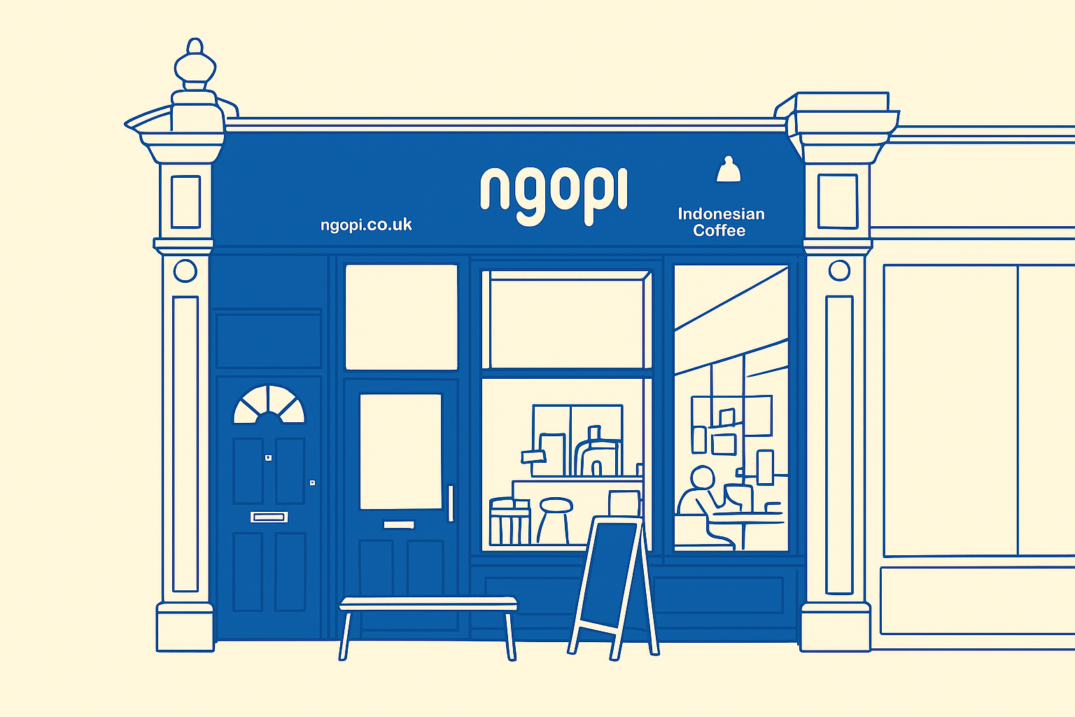 Ngopi UK coffee storefront 